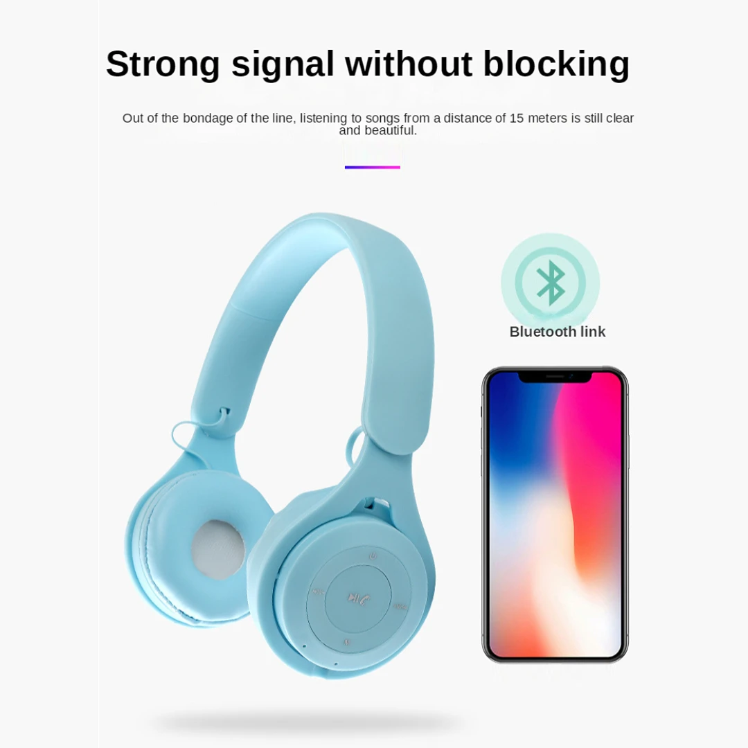 Børnehovedtelefoner trådløse bluetooth-øretelefoner stereo foldbare hjelme gaming headset over-ear hovedtelefoner til android ios