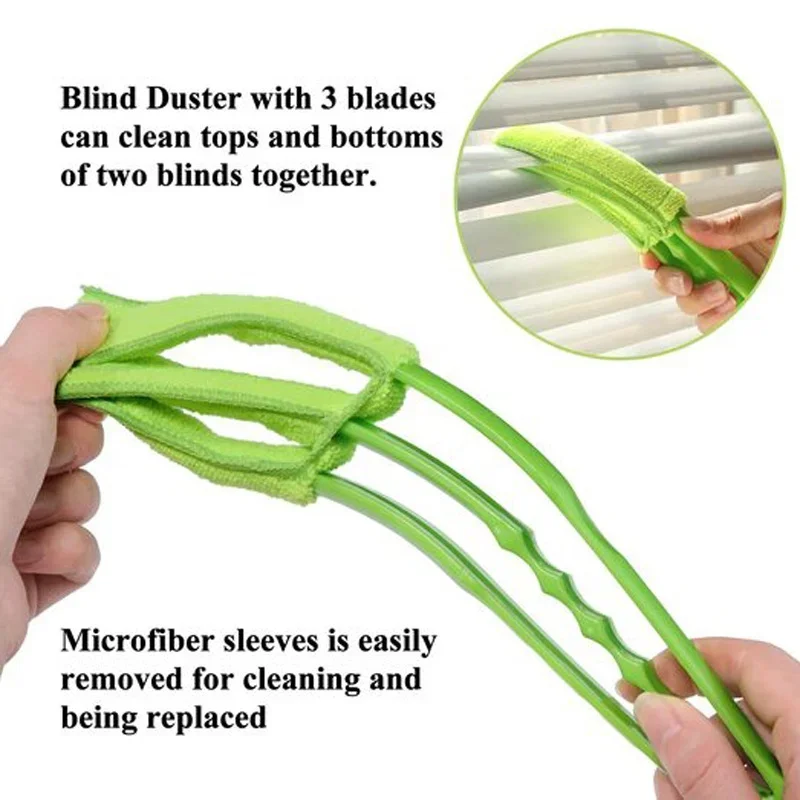 Brosse de nettoyage de lame aveugle vénitienne en Microfibre, pratique, pour climatiseur de fenêtre, plumeau de voiture, sortie de ventilation, brosse de nettoyage