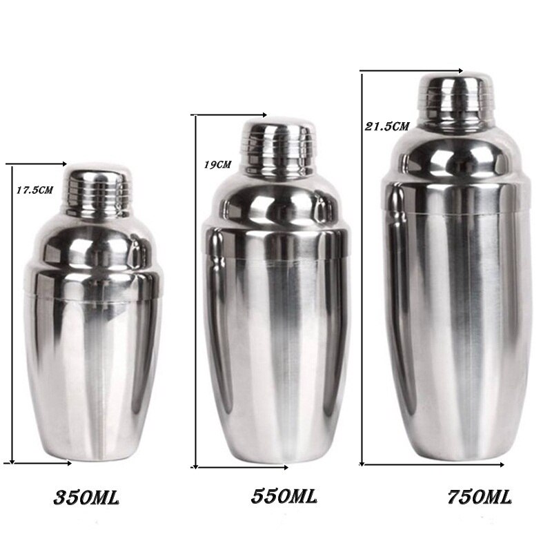 Cocktail Shaker Stainless Steel Cocktail Mixer Wine Martini Drinking Style Shaker For Party Bar Tool: 550ML