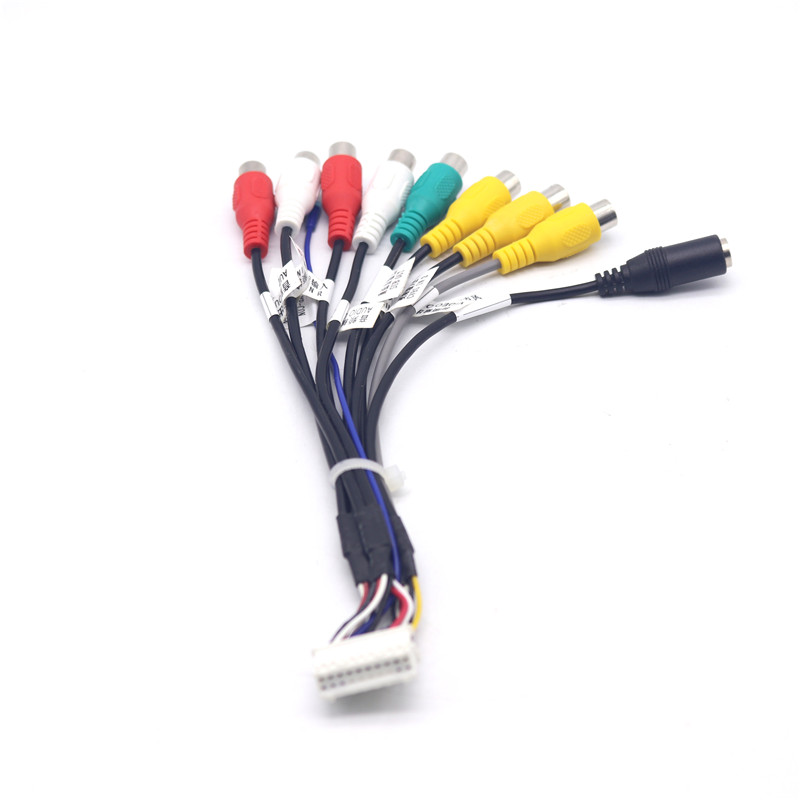 Car Stereo Receiver Radio RCA Output Wire Aux-in Adapter Cable Car Line Out Adapter Subwoofer Microphone Adapter Cable