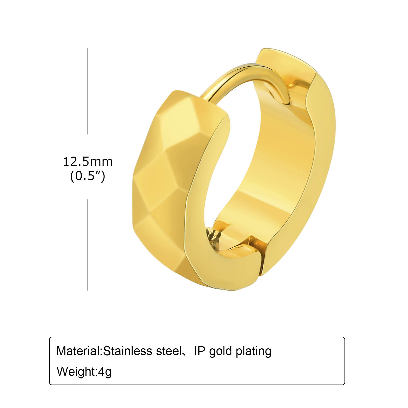 Pendientes de aro Huggie geométricos para hombres, acero inoxidable, Circular, redondo, Hip Hop, Rock Rap, accesorios de joyería geniales para niños