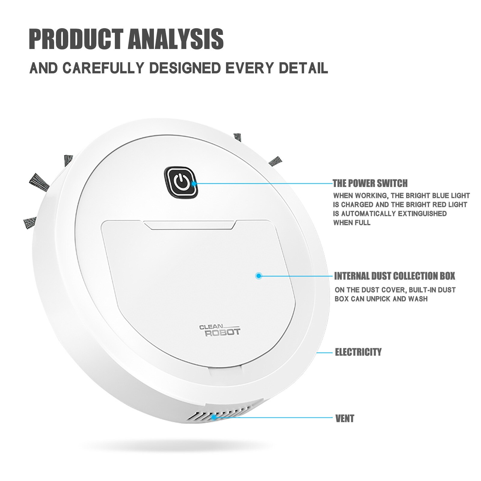 Three In One Intelligent Sweeping Robot Vacuum Cleaner Rechargeable Vacuum Dry And Wet Lazy Broom For Both Dry And Wet Use Pool