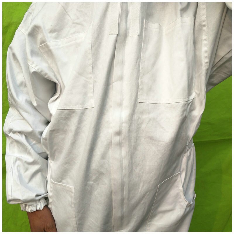Mono blanco grueso para apicultura, ropa a prueba de abejas con cremallera, mono de apicultura, traje de Apicultura