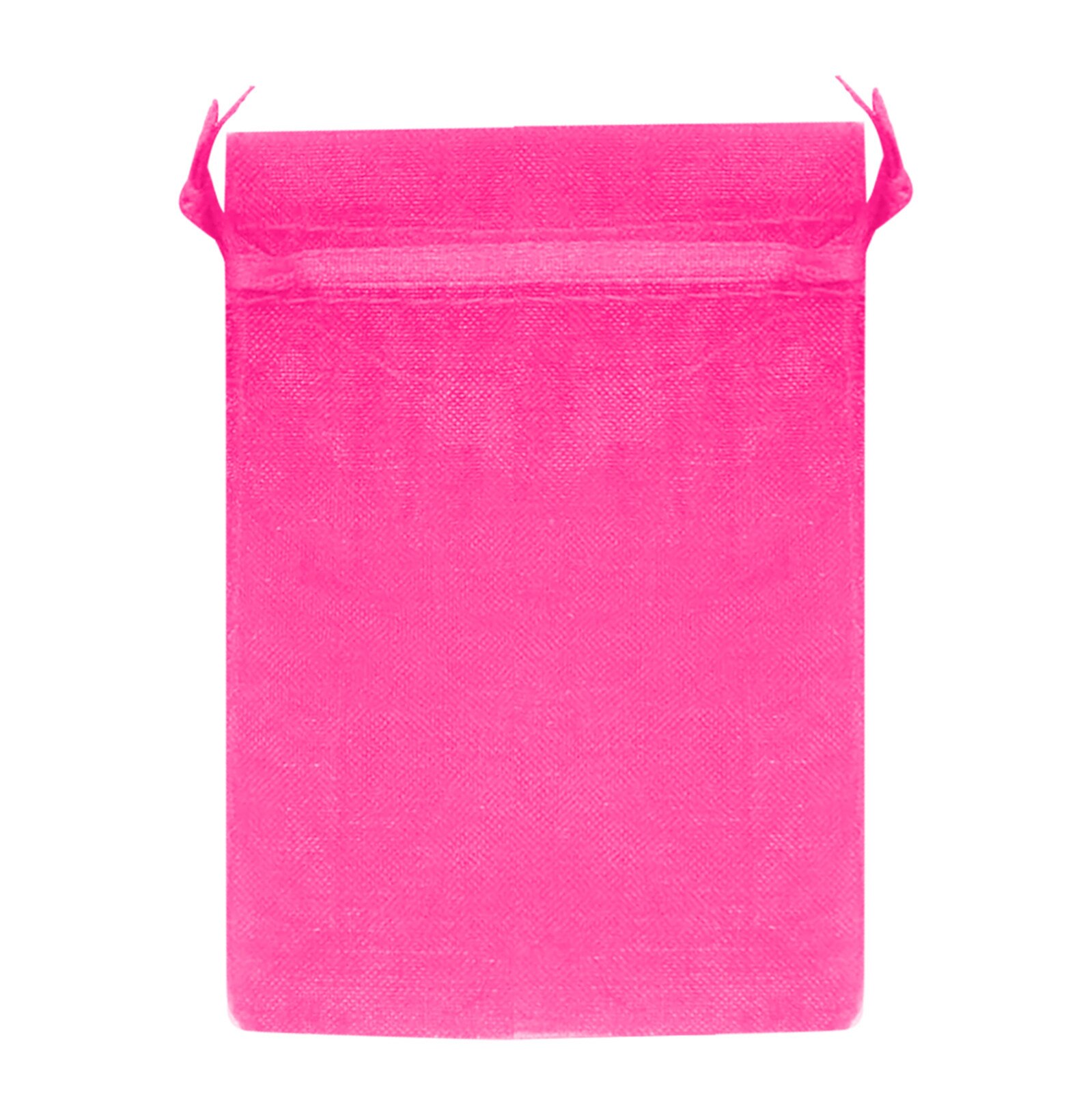 30 Pieces Sheer Organza Bags, White Wedding Favor Bags with Drawstring Makeup Organza Favor Bags: Hot Pink
