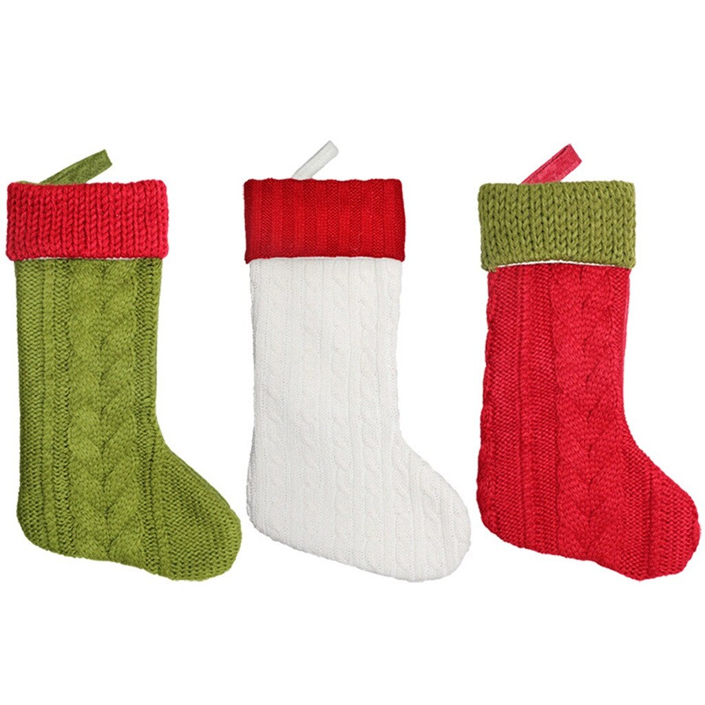 Kerst Kousen 12 inches Knit Kerst Kousen voor Seizoen Decor Xmas Boom Ornamenten Party Kids Bags # SS