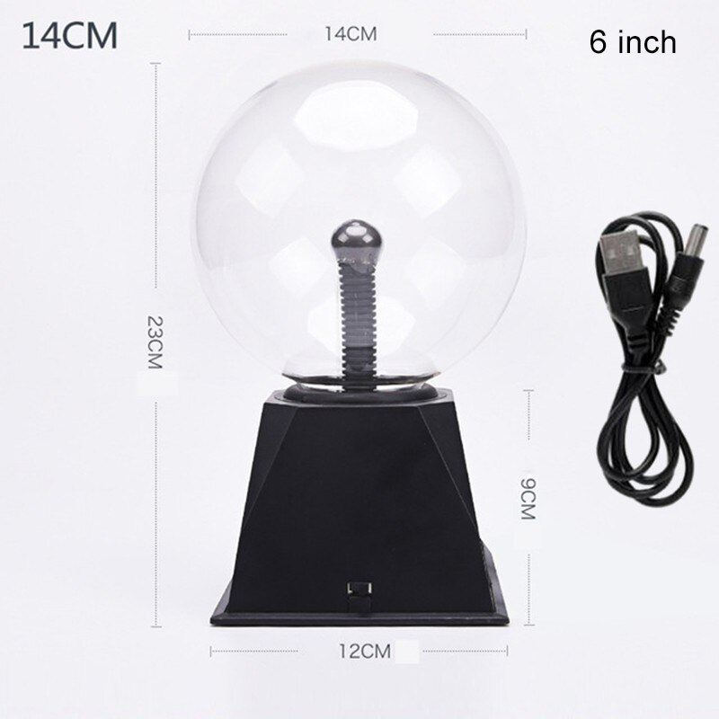 Crystal Ball Magic Plasma Ball Light Electric Lamp Night Light 4 5 6 8 Inch Table Lights Sphere Christmas Kids Glass Lamp: Burgundy