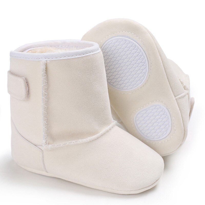 Baby Meisje schoenen Klassieke Herfst Winter Pluche Dikke Warme Snowboots Kids Eenvoudige Stijl Effen Kinderen Schoenen: white / 1