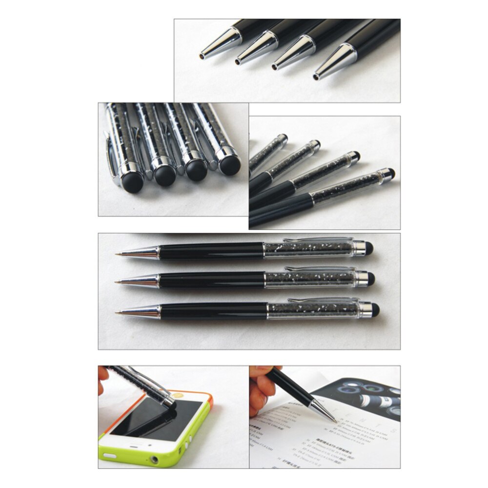 2pcs Stylus Pens 2-in-1 Multi Function Stylish Bling Slim Crystal Diamond Stylus and Ink Ballpoint Pens for All Capacitive Touch