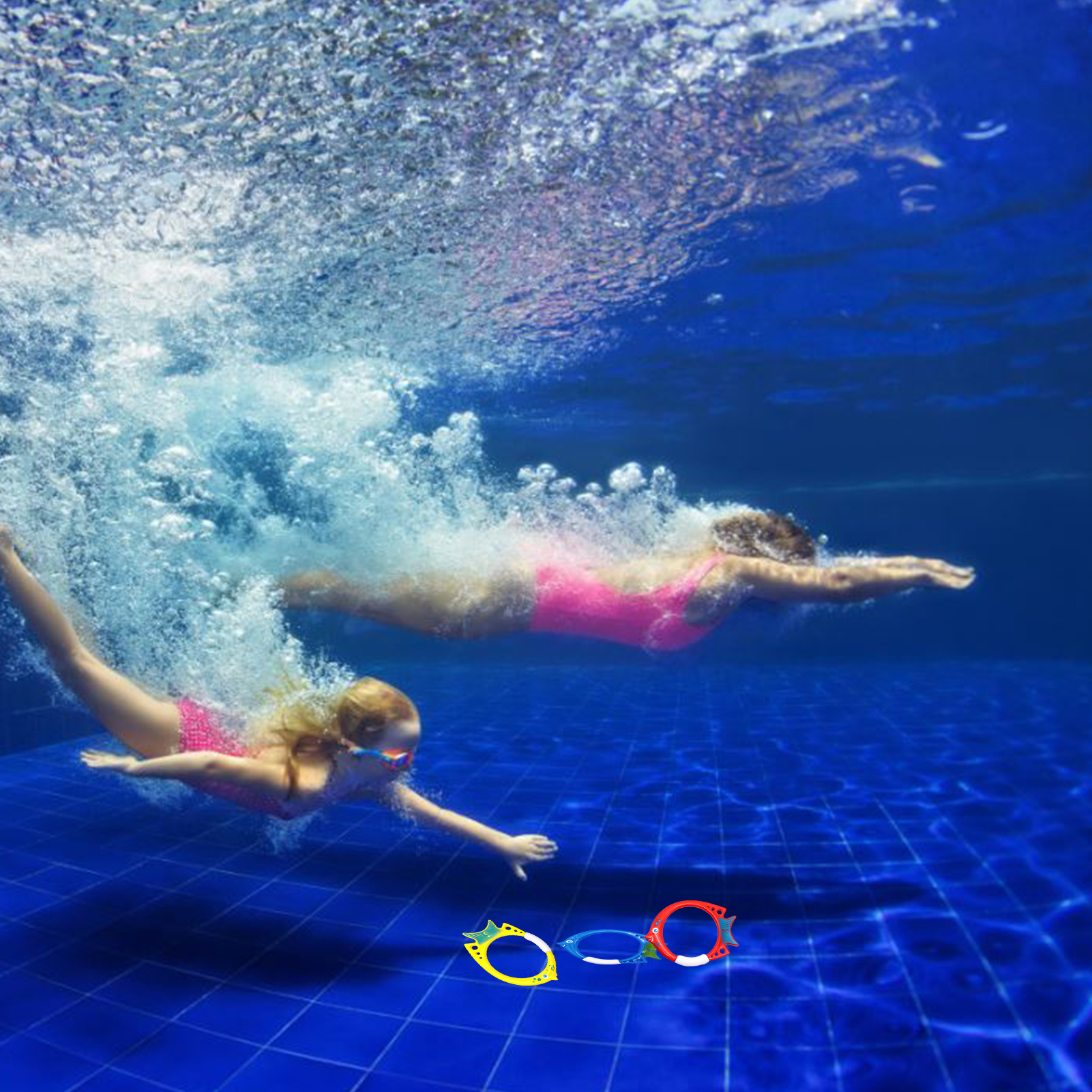 Swimming Pool Diving Circle Plastic Portable Swimming Diving Ring For Children Summer Toys Parent-child Children&#39;s