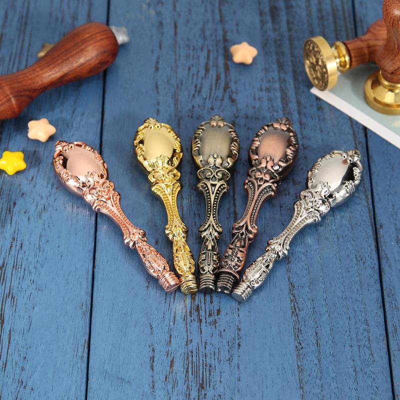 Retro Wax Sealing Stamp Alloy Handle Grip Wedding Post Stamping Art Decor Post Seal Stamping Art Ancient Decorative Stamps Fine