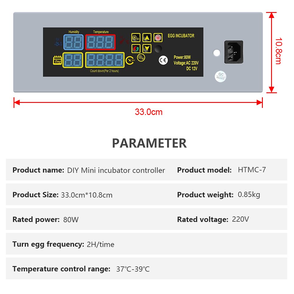 CE HTMC-7 DIY Mini Incubator Controller Constant Temperature Egg Incubation Chic Duck Quail Brooder Egg Incubator ControllerSet