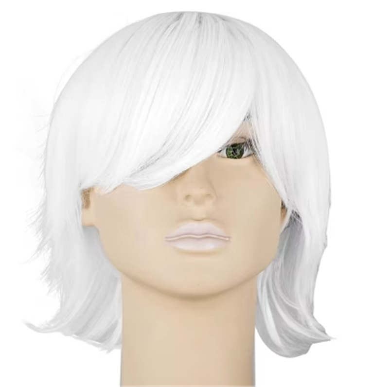 Krótka fioletowa peruka fei-pokazać syntetyczne włókno termoodporne falowane włosy damskie kostiumy damskie kreskówka rola Cos-bawić się kobieta treska