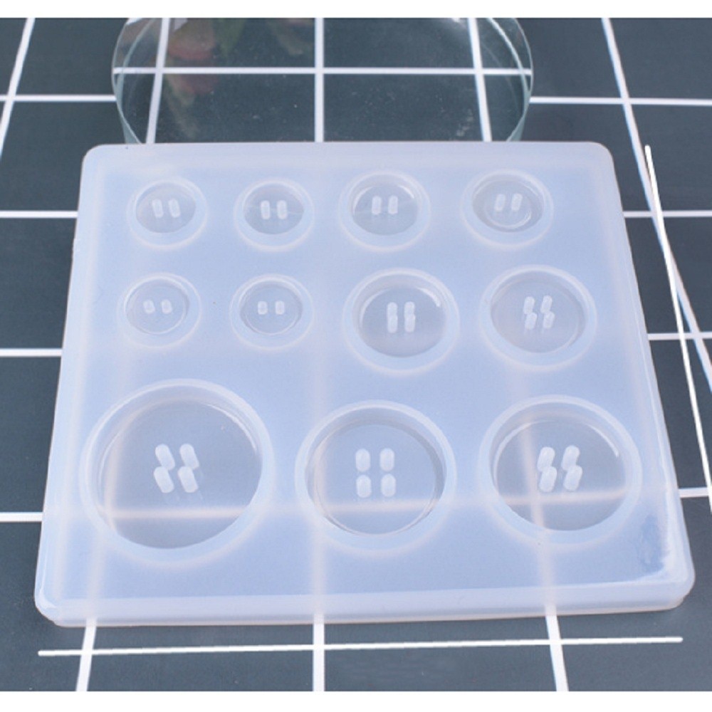 Molde de resina para faça você mesmo, botões de silicone para fazer jóias, molde epóxi, ferramenta de artesanato feita à mão