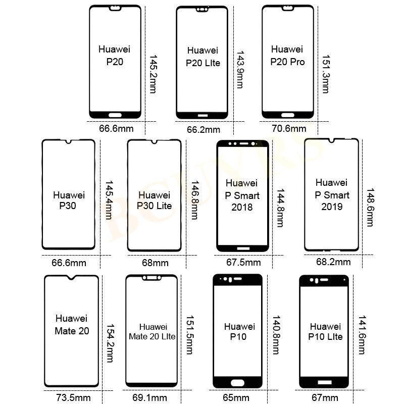 2 st skyddande härdat glas för huawei  p20 p30 p10 lite pro skärmskydd för huawei mate 20 30 lite glas för p smart