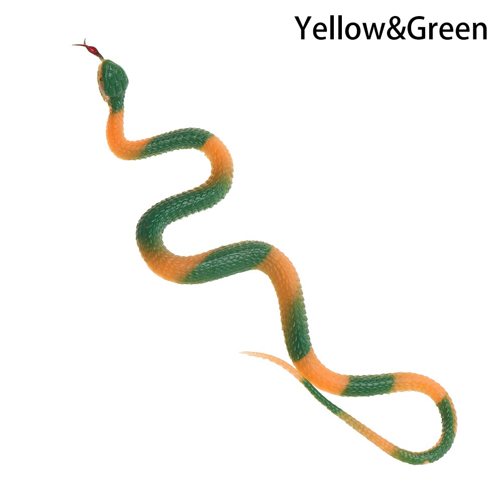 Serpent en caoutchouc de haute Simulation 1 pièce | Jouet Halloween Prank, accessoires pour décor, jouets Gag pour enfants, blagues animaux modèle serpent effrayant et humoristique: yellow and green