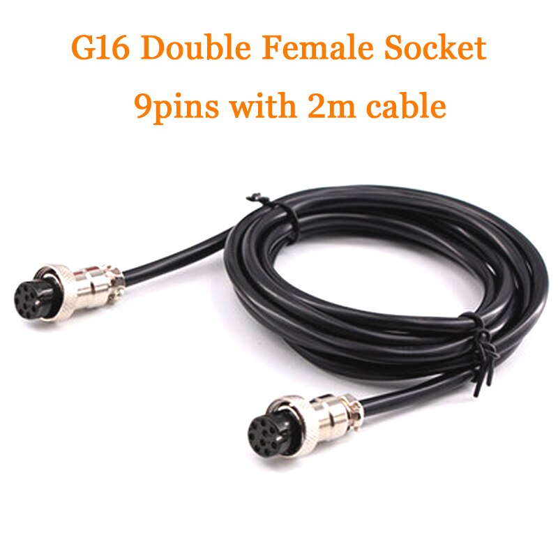 Dobbel  gx16 2/3/4/5/6/7/8/9/10 pinner kvinnelig luftfartkontakt strømkabel elektriske terminal ledningsledninger med 2m kabel