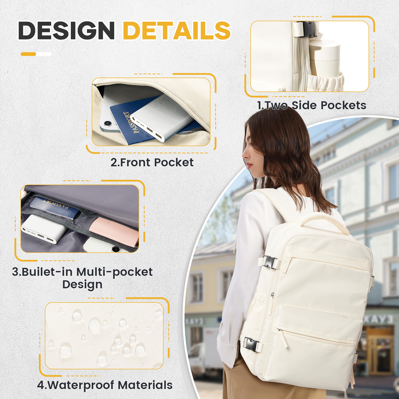 Ryanair sac à dos voyage cabine avion 40x20x25, sac à dos de compression sous vide Air, femmes hommes sac à dos sac pour ordinateur portable d'affaires sac à main