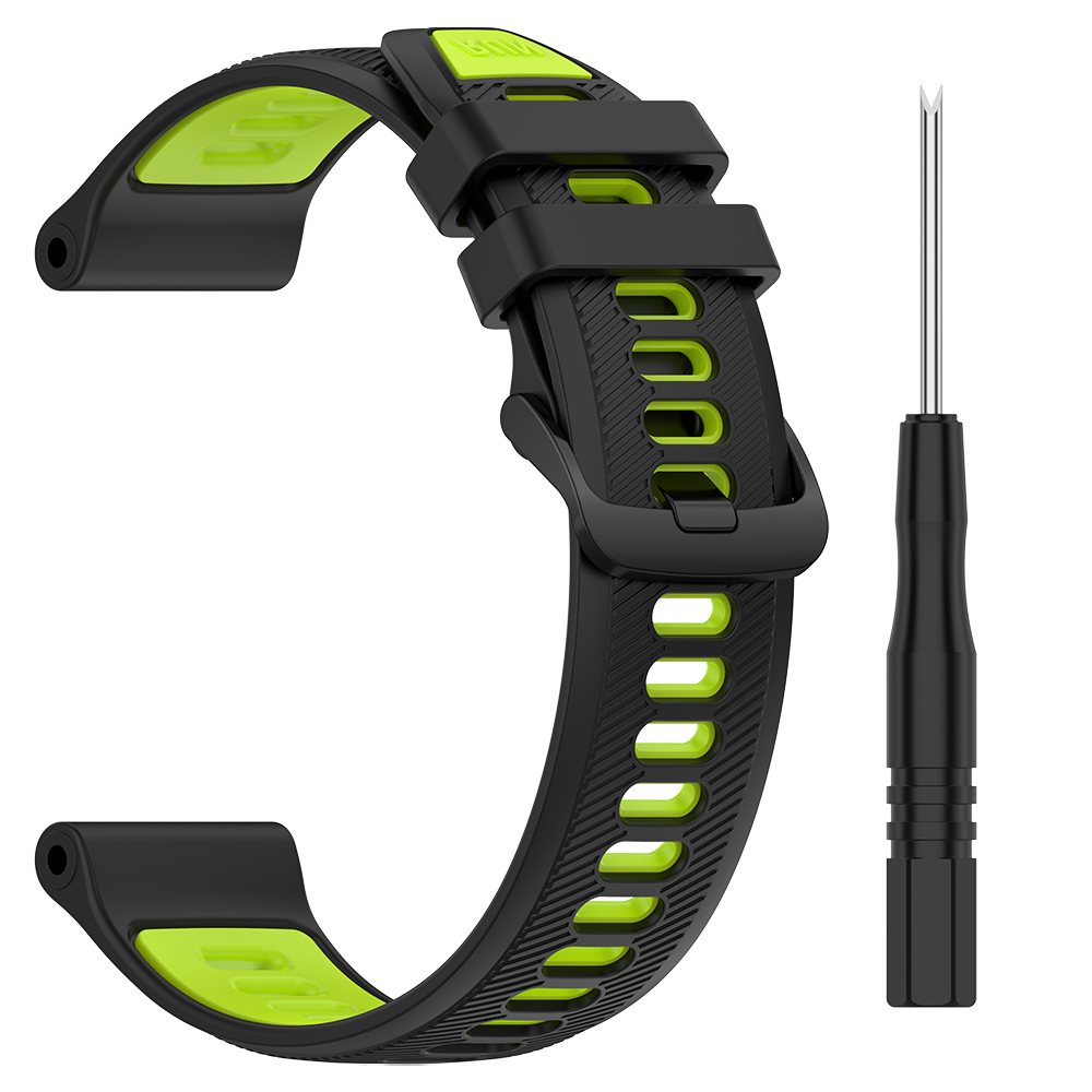 Correa deportiva de silicona para Garmin Forerunner 965, pulsera para Forerunner 955 Solar 945 LTE 935 745, accesorios de correa de reloj: Verde negro