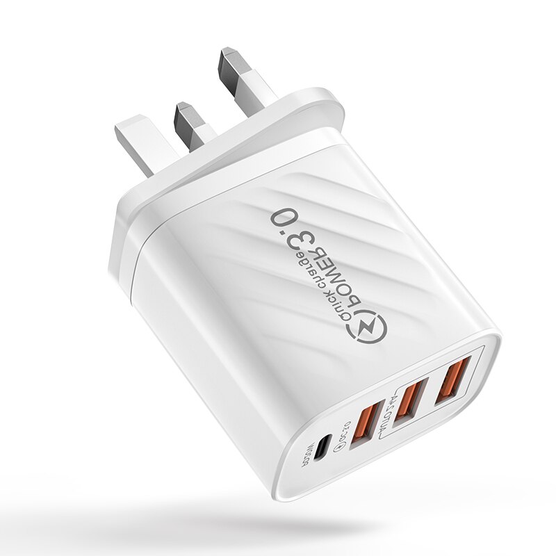 5A 30W USB Ladegerät Unterstützung Typ C PD Schnelle Ladung für iphone 13 12 Xiaomi Oneplus Samsung Schnell Zauberstab praktisch Ladegerät QC 3,0: Weiß UK