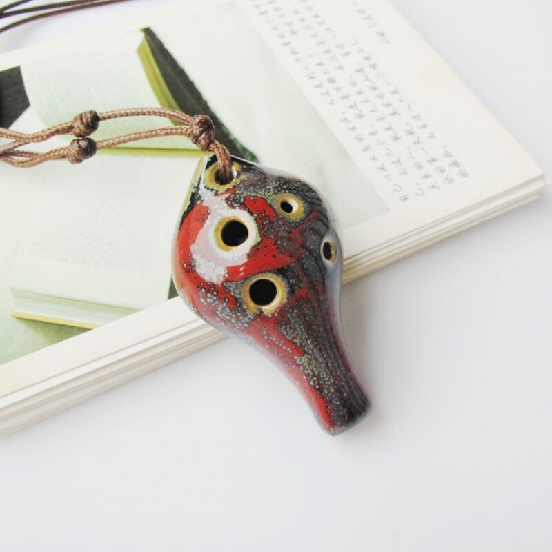 Ocarina – fleurs en céramique de Style chinois pour débutants, 6 trous, faites à la main, 6x4CM, de fête des mères et des pères, Instruments de musique: F