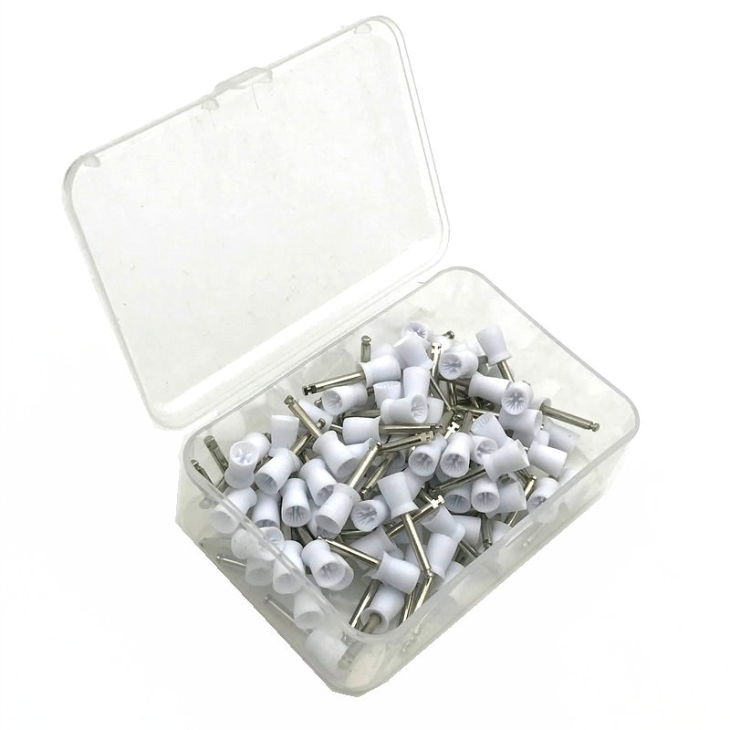 Copo de polimento dental, copo de polimento de dente, escova polidora, copo de borracha propótica, ferramenta de dentista, material de laboratório, haste de 100mm, 2.35 peças