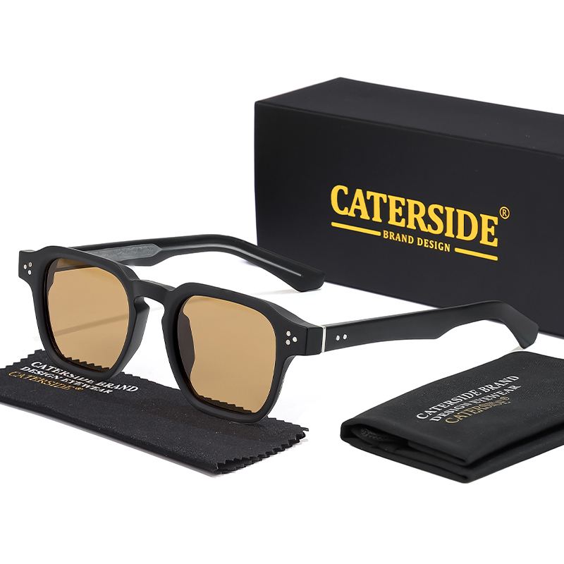 Caterside clássico quadrado óculos de sol masculino núcleo inserção templo marca luxo óculos de sol feminino viagem praia festa festival presentes: Vermelho
