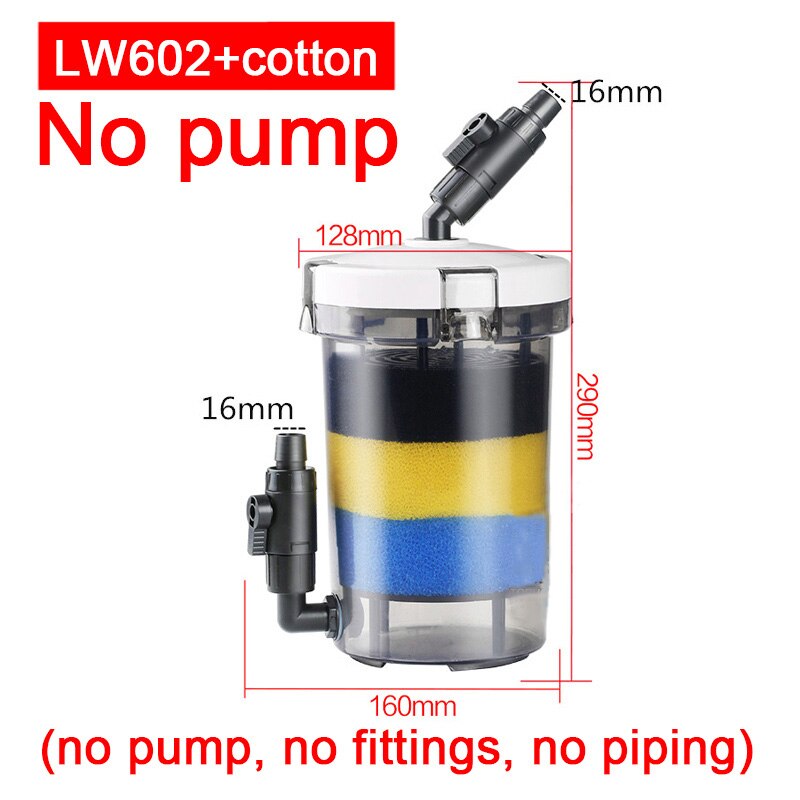 sunsun pre-filter biochemical fish tank filter barrel ultra-quiet transparent external aquarium filter bucket: LW-602 no pump / EU Plug