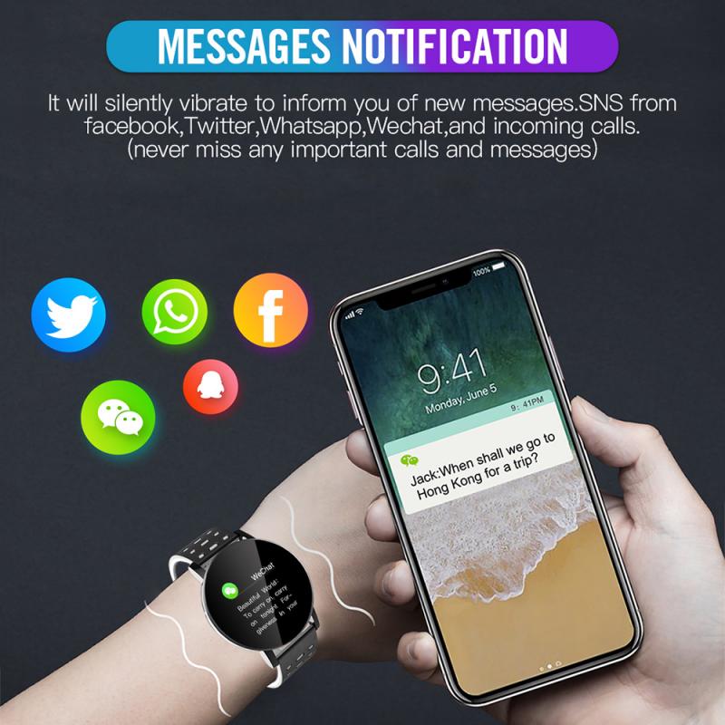 reloj inteligente Smartwatch 119Plus Round Women Watch Man Smartband Heart Rate Blood Pressure Monitor Fitness Tracker Smart Wat