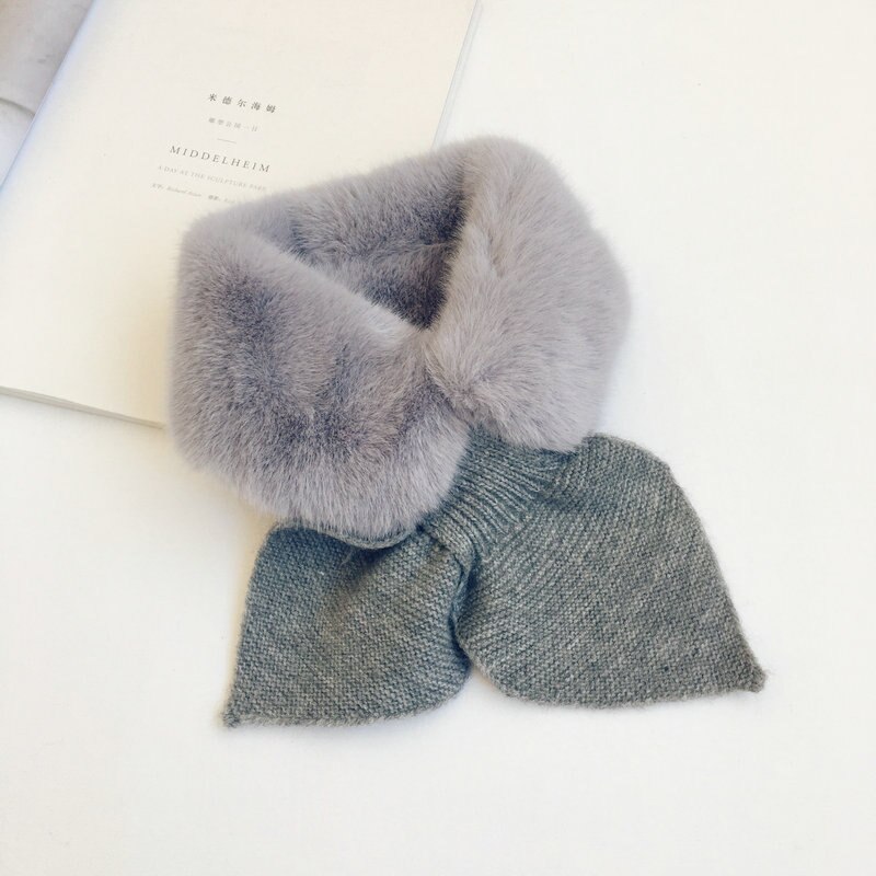 Soft Faux Fur Children Scarf Warm Winter Kids Scarfs for Girls Knitted Neck Warmer Kids Scarves Princess Collar 2-6Y: F