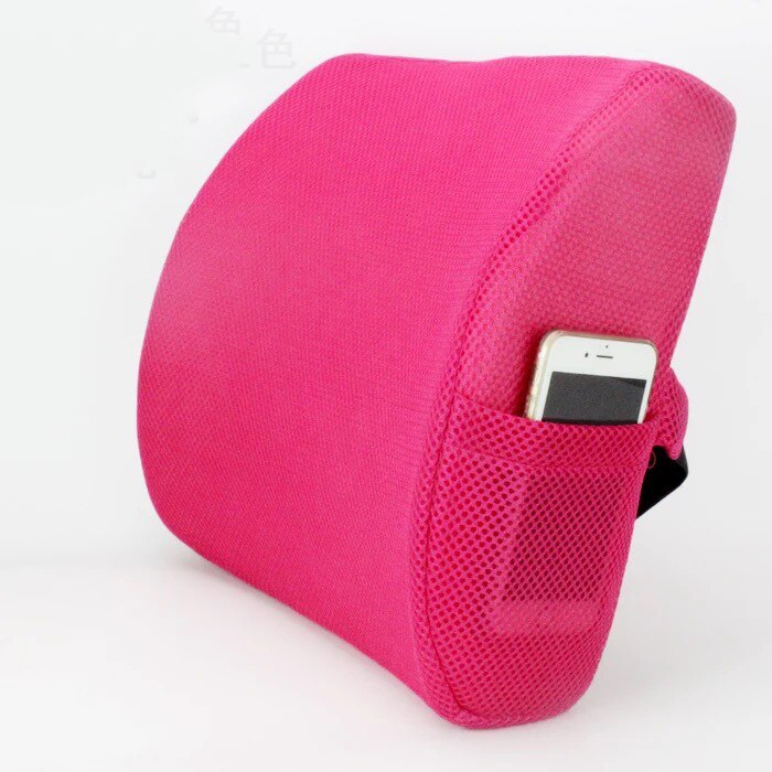 Mesh Lumbar Support for Office Chair Back Support Low Back Pain Pillow Office Chair Orthopedics Pillow Back Rest Pillow: rose red Mid waist