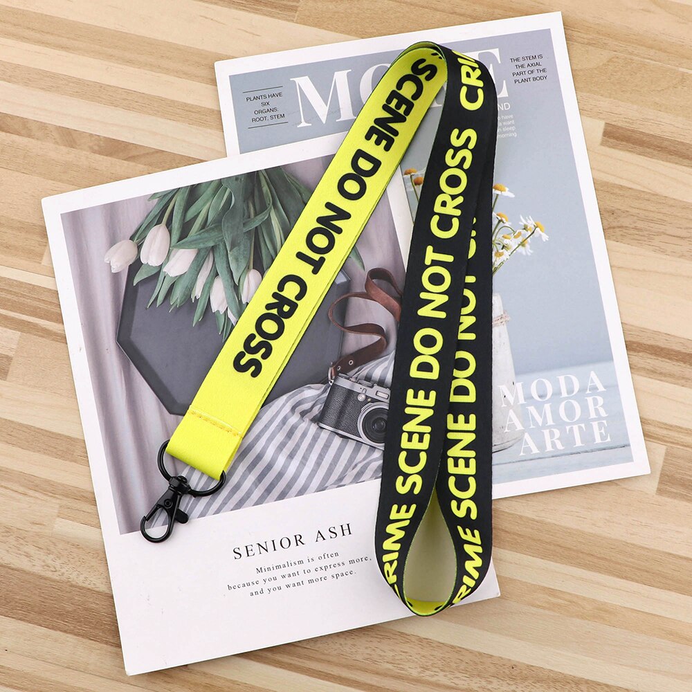 ER1747 Crime Scene Do Not Cross Lanyard Badge ID Lanyards Mobile Phone Rope Key Lanyard Neck Straps Accessories