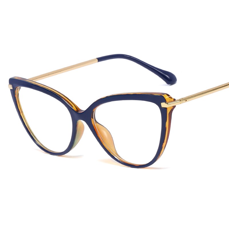 Gafas ópticas de ojo de gato para mujer, lentes transparentes , Marcos a la , antideslumbrantes, Negro, Rojo, rosa y blanco: C6