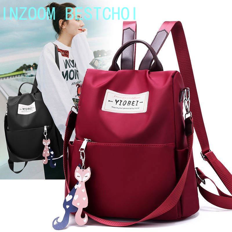 Female Korean Version Waterproof Schoolbag Student Dual-use Travel Large-capacity Backpack Multifunction All-Match