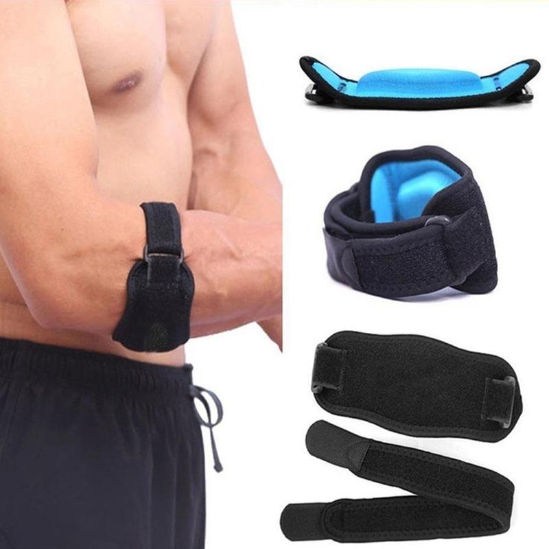 Muñequera deportiva para bádminton, tenis, baloncesto, codo EVA, junta protectora de presión ajustable, soporte transpirable V3P4 1 Uds.