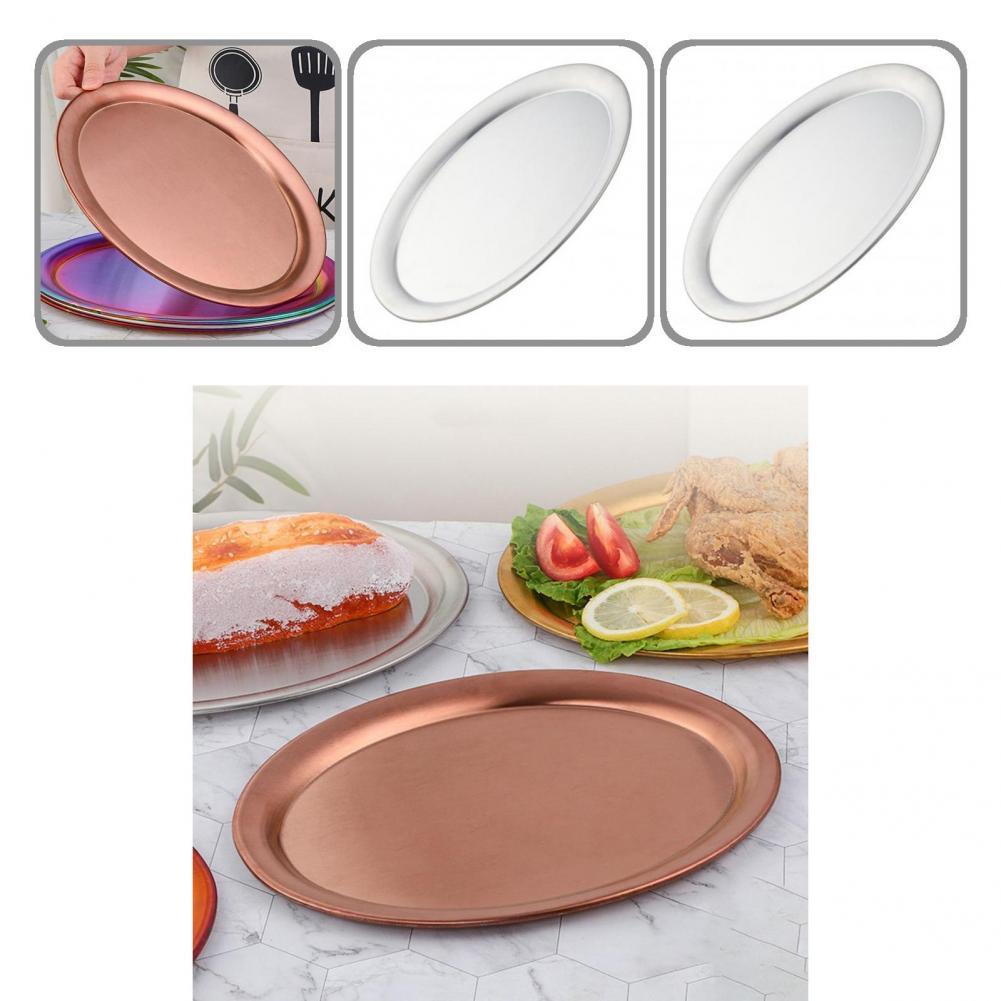 Unique Processing Stainless Steel Snack Dessert Dining Plate Family Party Supplies
