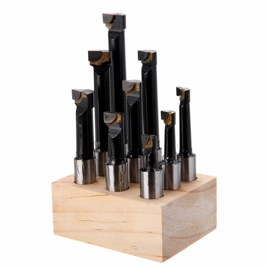 CNIM 9 pièces durables en alliage dur tige alésage barre ensemble carbure à pointe barres 12Mm pour 2 pouces 50Mm tête d'alésage pour tour fraisage M
