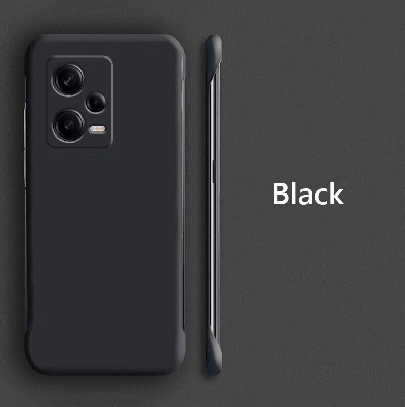 Ramlöst, smalt, matt, hårt pc-bakstycke till xiaomi redmi note 12 pro plus turbo note 12 pro plus +5g, stötsäkert fodral: Duk / Svart
