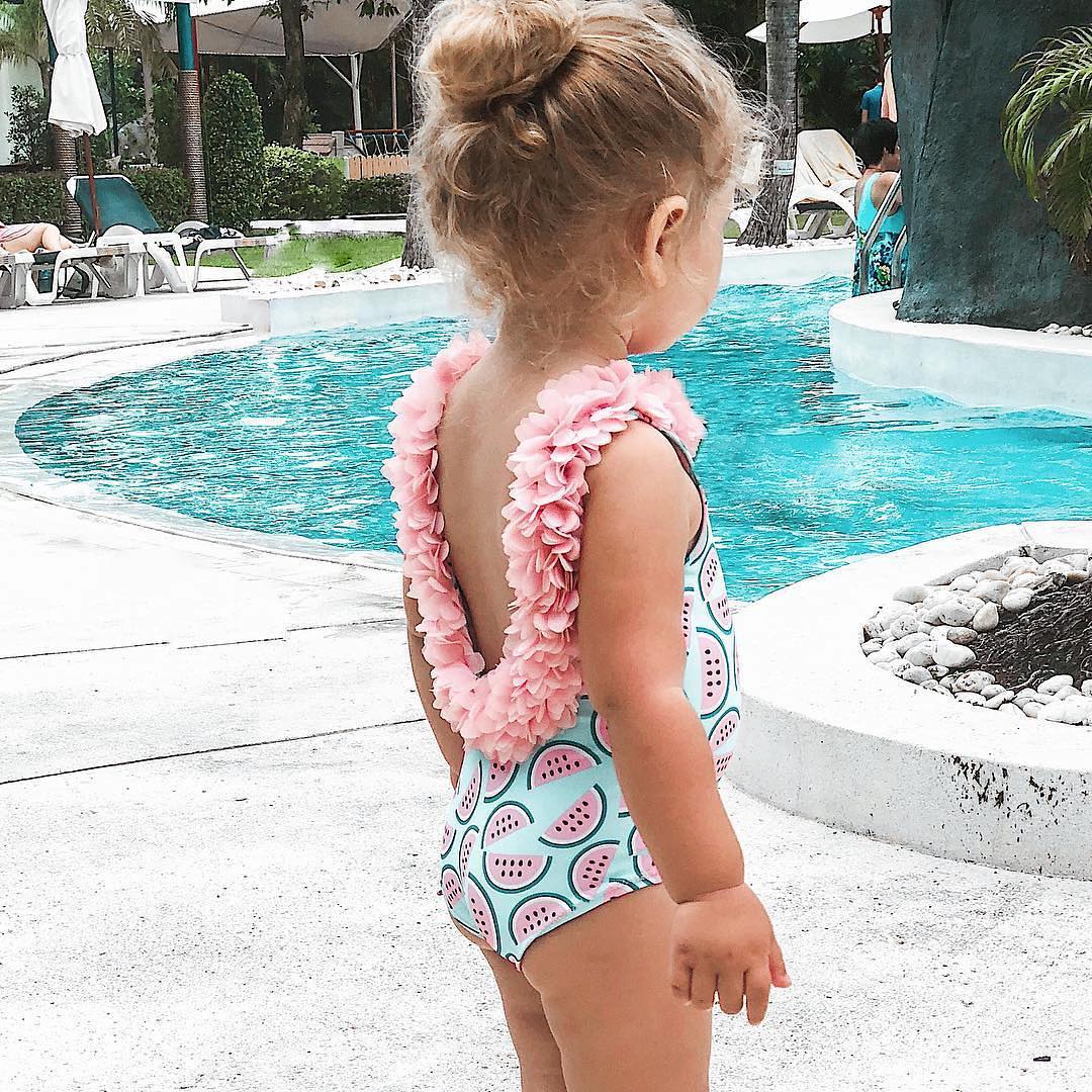 Barn baby pige vandmelon bikini badetøj badedragt badedragt strandtøj: 12m