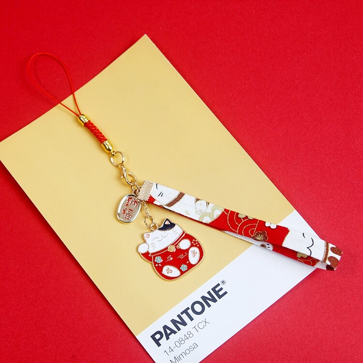 Japanese Smart phone Strap Lanyards for iPhone Samsung Keys Decoration Lucky Cat Mobile Phone Strap Rope Phone Charm