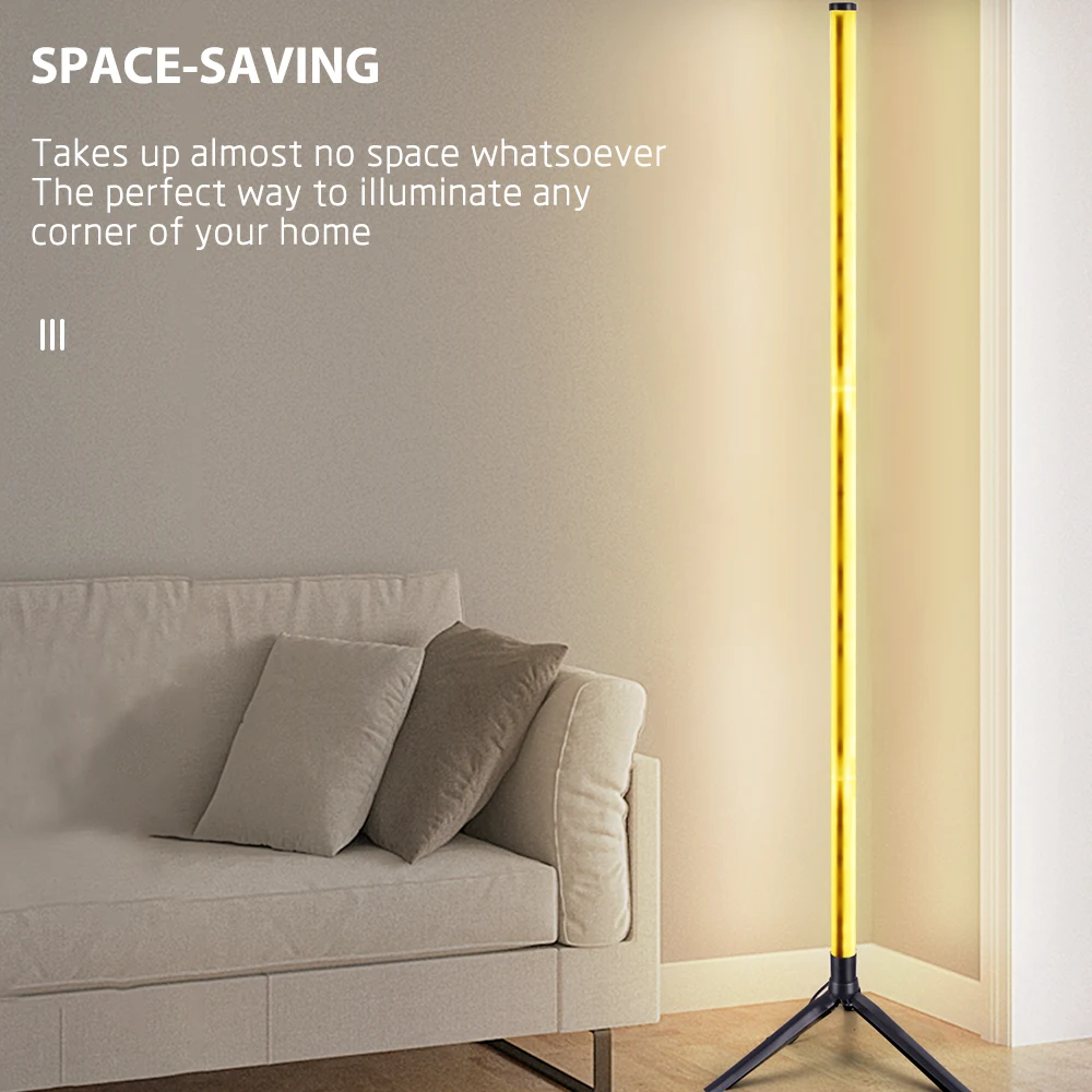 1pc rgb gulvlamper rgb hjørnegulvlampe soveværelse stemningsbelysning skandinavisk stil farveskiftende dæmpbar blød belysning led
