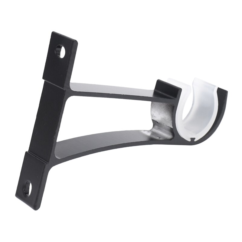 4 Pack Single Curtain Rod Brackets for Drapery Rod Aluminum Alloy Heavy Duty Curtain Rod Holders (Black)