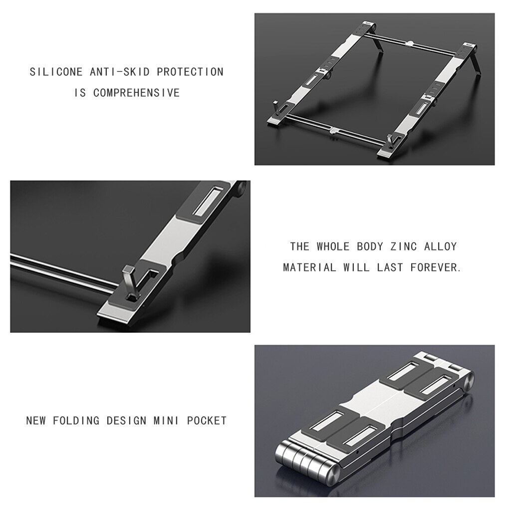 Adjustable Foldable Laptop Stand Portable Non-slip Tablet Laptop Holder Zinc Alloy Cooling Bracket For Notebook Macbook Pro