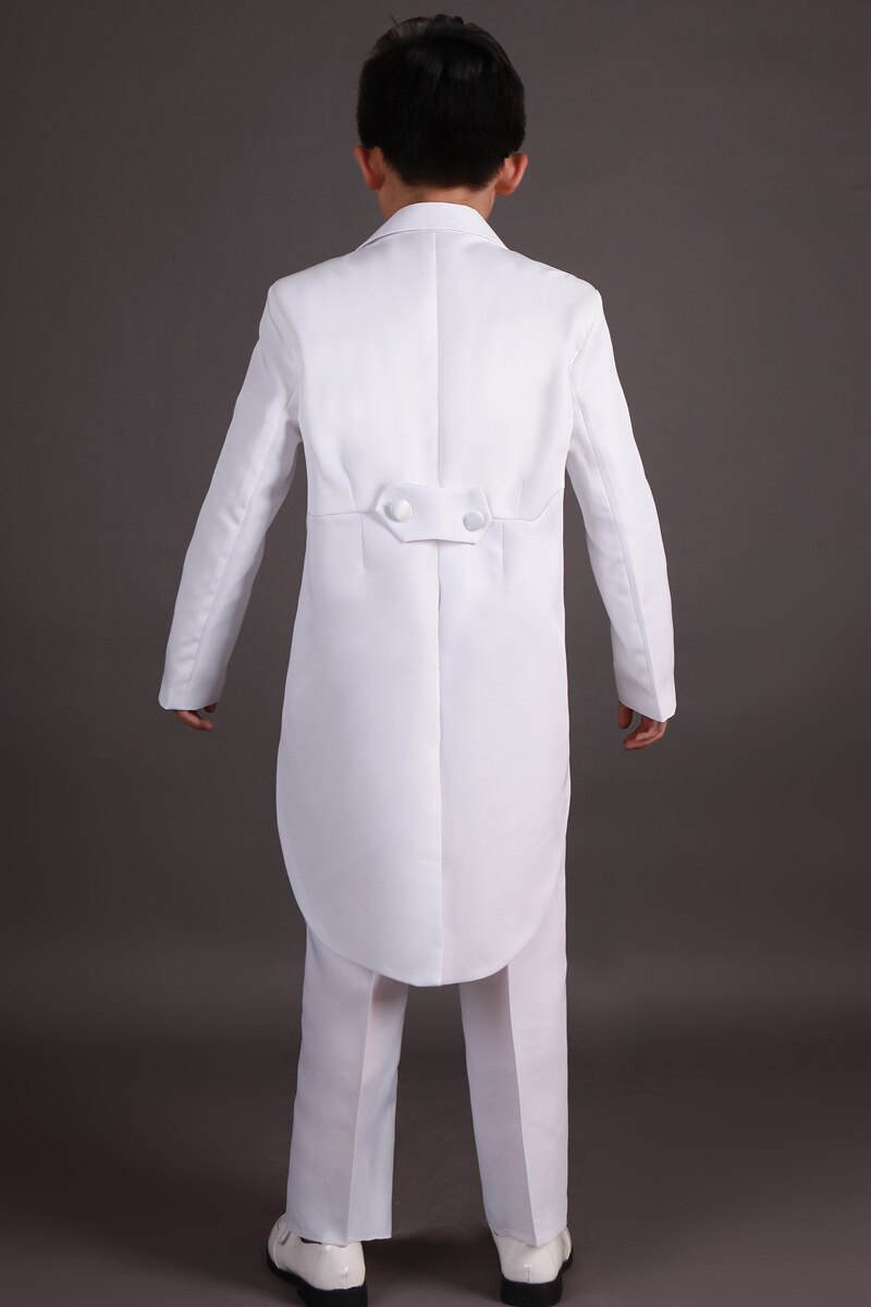 Black White Long Sleeve Tailcoat+Trousers Twinset Boys' Formal Clothes Set Dress Boys Suits Children Host Clothing Set