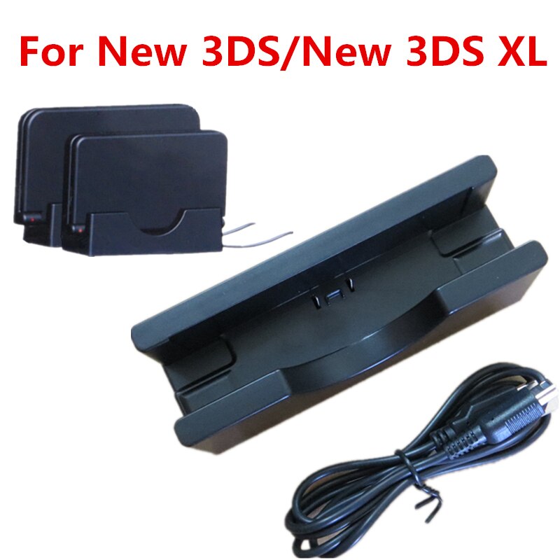 Zwart ABS Plastic Usb-kabel Opladen Dock Station Desktop Stand Ondersteuning Houder Voor Nintend 3DS 3DS XL Console