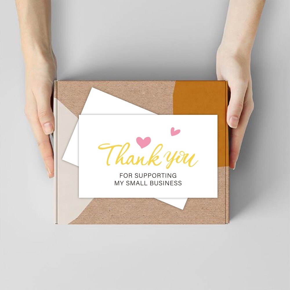 30 sztuk/paczka biała karta z podziękowaniami etykiety z ponad wdzięczną kartą za wsparcie mojej małej firmy ozdoba prezent kartka z życzeniami