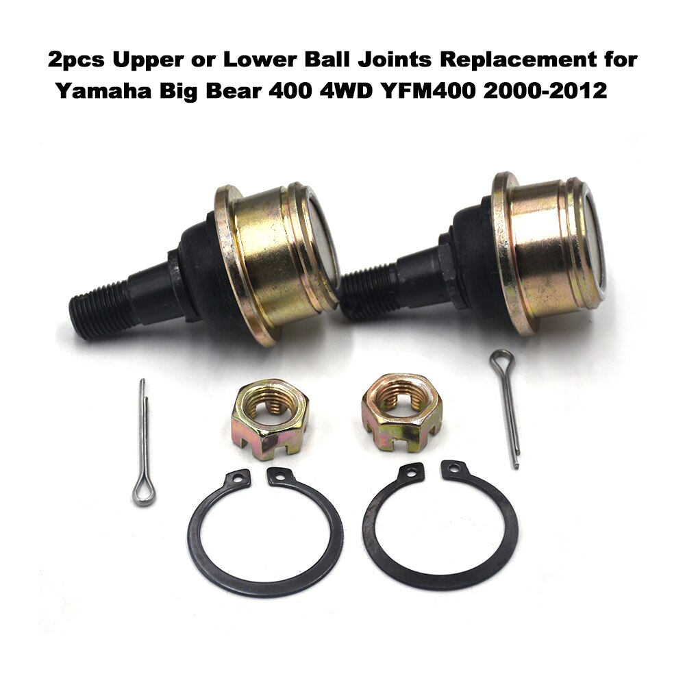 2pcs Upper or Lower Ball Joints Replacement for Yamaha Big Bear 400 4WD YFM400 2000