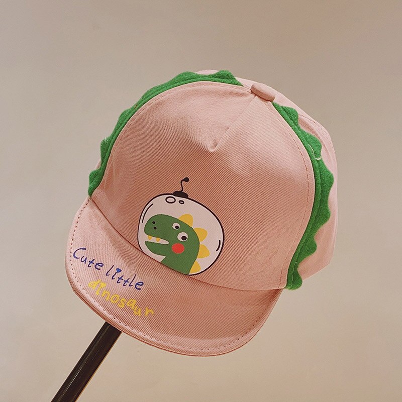 Cartoon Dinosaur Baby Baseball Caps Spring Summer Baby Boys Girls Sun Hat Outdoor Adjustable Beach Snapback Kids Cap: pink