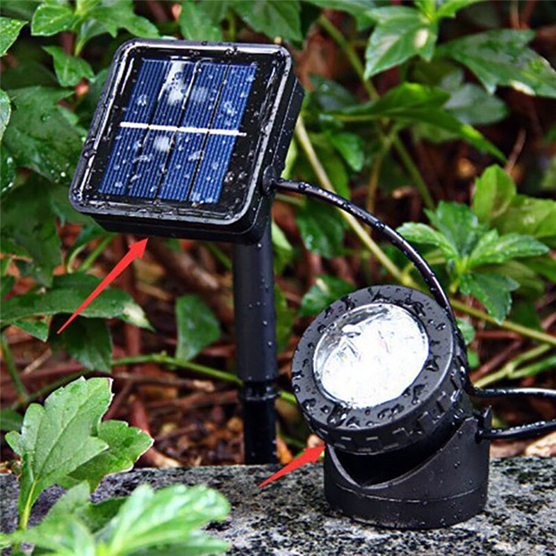 LED Solar Spotlights 6 LED Underwater Projection Lights Garden Outdoor Pond Lighting Ni-MH Battery 1.2V 600mAh