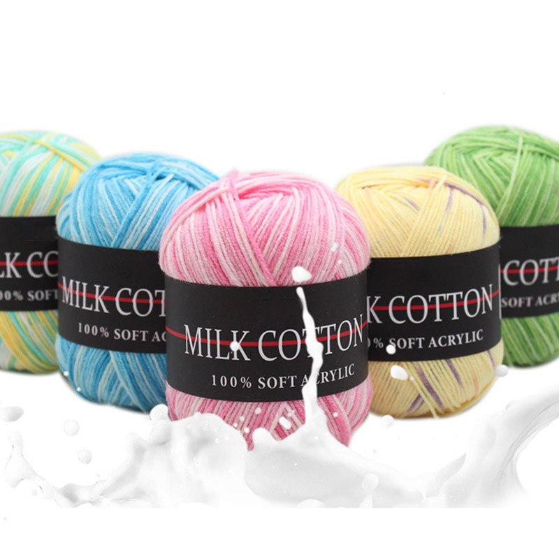 1 Piece Of 50g Milk Cotton Yarn Knitting Crochet Baby Cotton Yarn Velvet Hand-knitted Wool Crochet Scarf Hat DIY Sweater Gloves