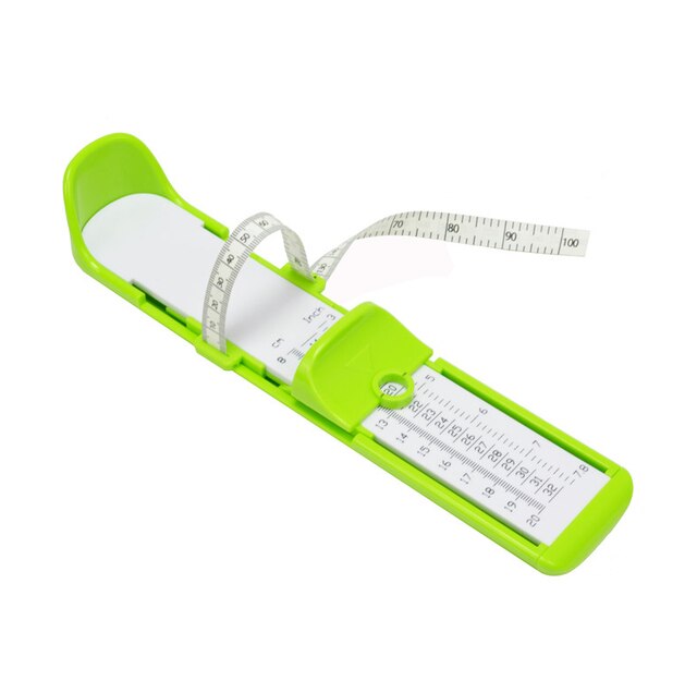 Småbarn babyfot mätare spädbarn passform skomått verktyg sizer skostorlek kalkylator 0-20cm: Professionell grön